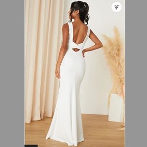 WEDDING GOWN! Love In Your Eyes Ivory Knotted Mermaid Maxi Dress